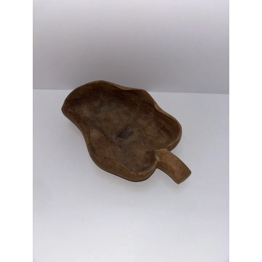 Vintage MCM Monkey Pod Wood Leaf Bowl/Dish Decor